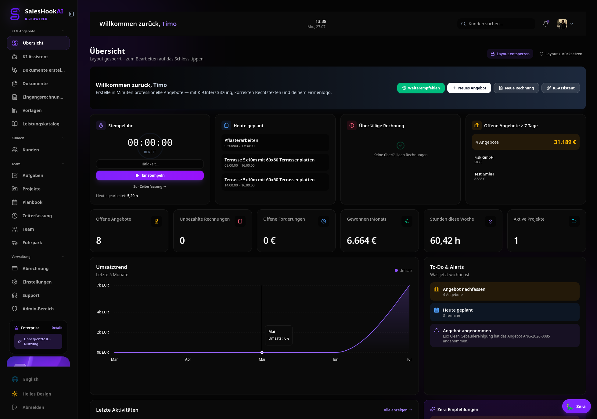 SalesHookAI Dashboard