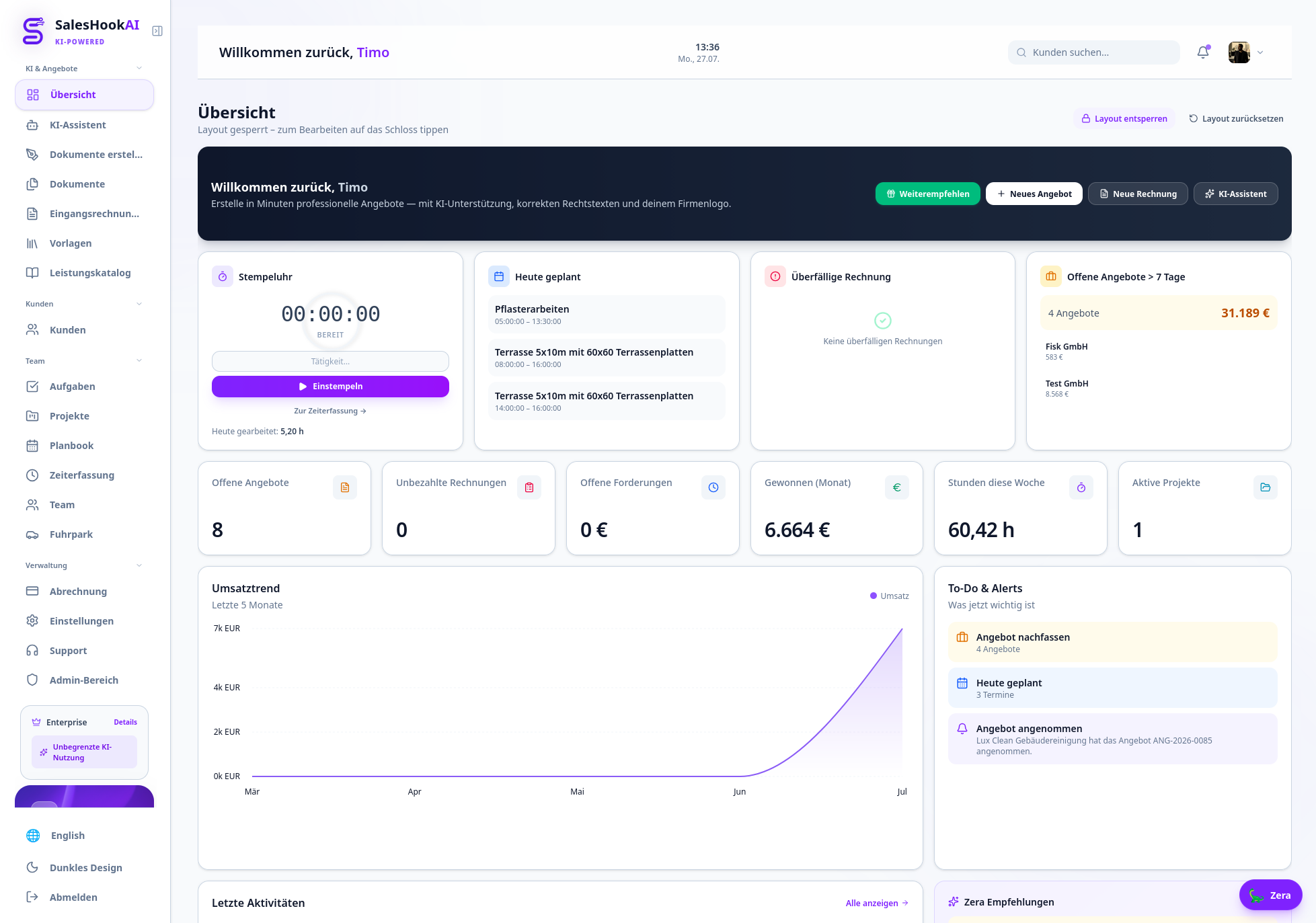 SalesHookAI Dashboard